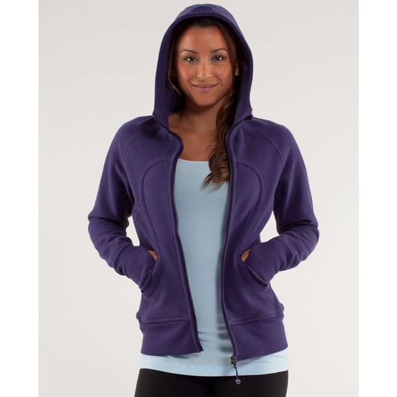 lululemon athletica Tops - Lululemon Scuba Hoodie Stretch Full Zip Thumbholes Faded Purple Women's Size 8